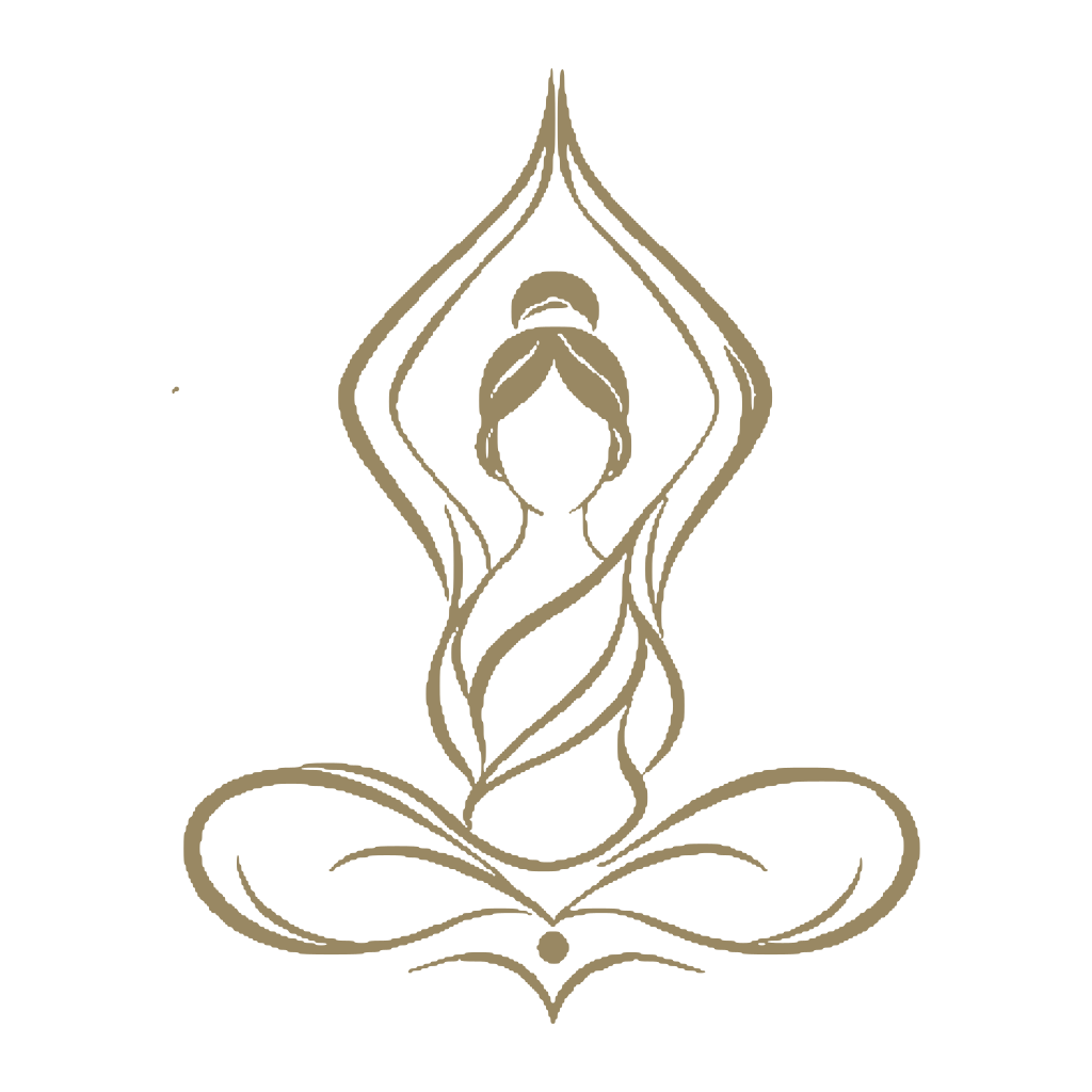 Sierlijke gouden yogafiguur.
